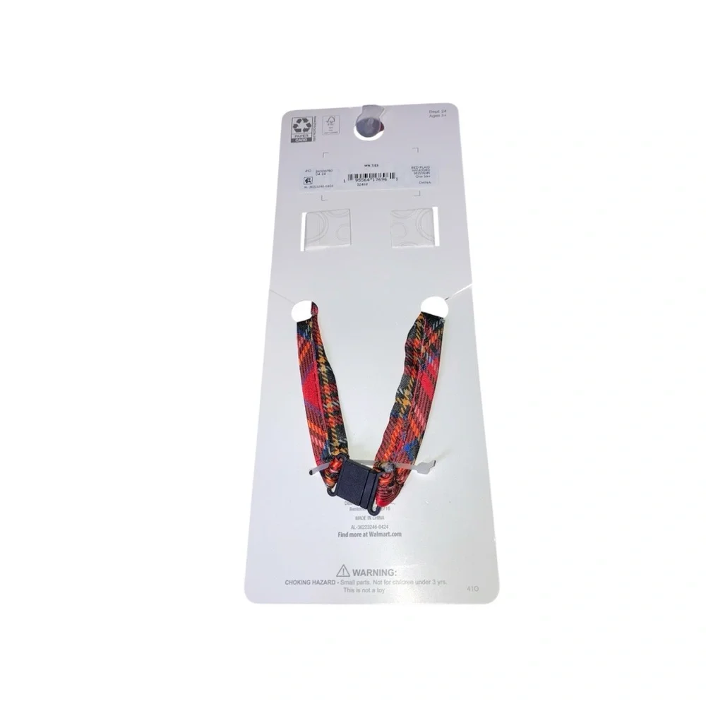 Wonder Nation Red and Black Plaid Zip Tie And Pocket Square Collection